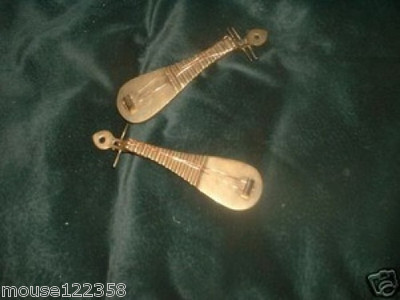 Pair of Brass String Instruments Wall Hangings