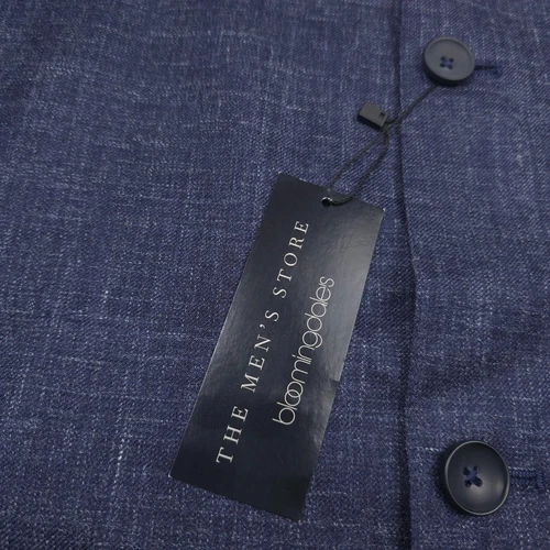 Bloomingdales Wool Chore Jacket Mens 42R Navy Blue Melange Micro Hopsack  image 5