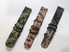 24mm 2 Piece Desert Camo Woodland Camo Military Diver Watch Strap 2-Piece 3-Ring