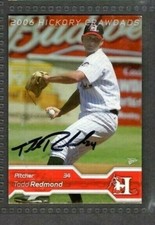 2006 Multi-Ad #24 Todd Redmond Hickory Crawdads Baseball Signed Autograph (B23)