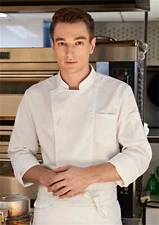 Men Long Sleeve Chef Coat Jacket Restaurant Kitchen Chef Uniform Shirt