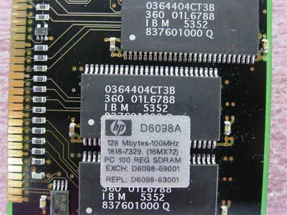 HP D6098-63001 128MB 168-Pin RAM PC100 ECC SDRAM Computer Memory - IBM 13M16734 - Image 2 of 3