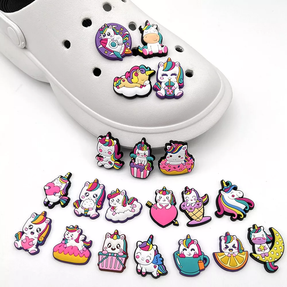 20PCS Set Cartoon Unicorn Croc Charms Shoe for Clog Sandals Shoes