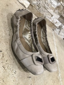 grey suede ballet pumps