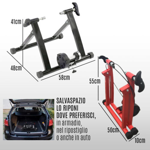 RULLO BICI ALLENAMENTO INDOOR RESISTENZA MAGNETICA MOUNTAIN BIKE 24-29 CORSA 700 - Foto 4 di 13