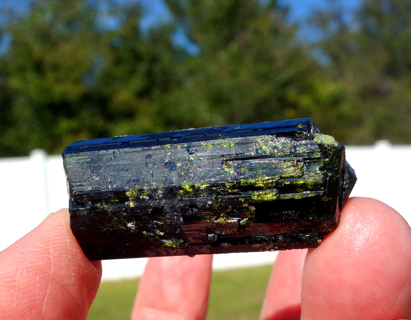 Green EPIDOTE Natural Crystal Point Specimen with Termination from Pakistan 9508