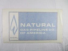 Natural Gas Pipeline Company Of America Vinyl Decal 12" x 21" Original WD77