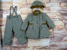 VTG 1950'S TODDLER CHILDS SUIT  3 Piece Jacket Pants Kute Kiddies
