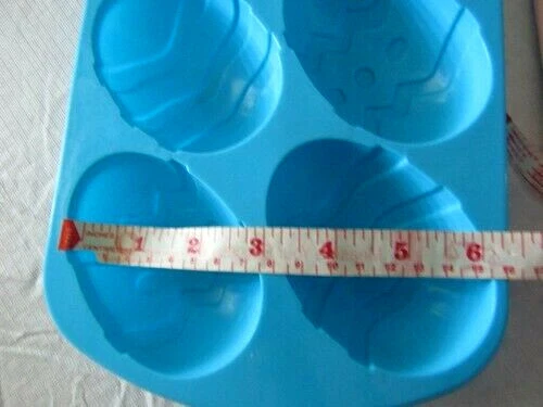 Molde de silicone Wilton 6 cavidades OVOS DE PÁSCOA AZUL ótimo para decoração de bolo de gelatina - Imagem 3 de 4