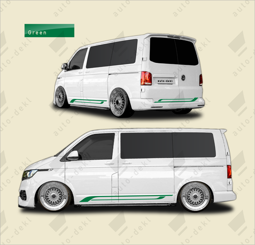 Fits VW T5 T6 Transporter SWB - Full Van Decal Stripe Kit with Both Sides + Rear - Picture 13 of 18
