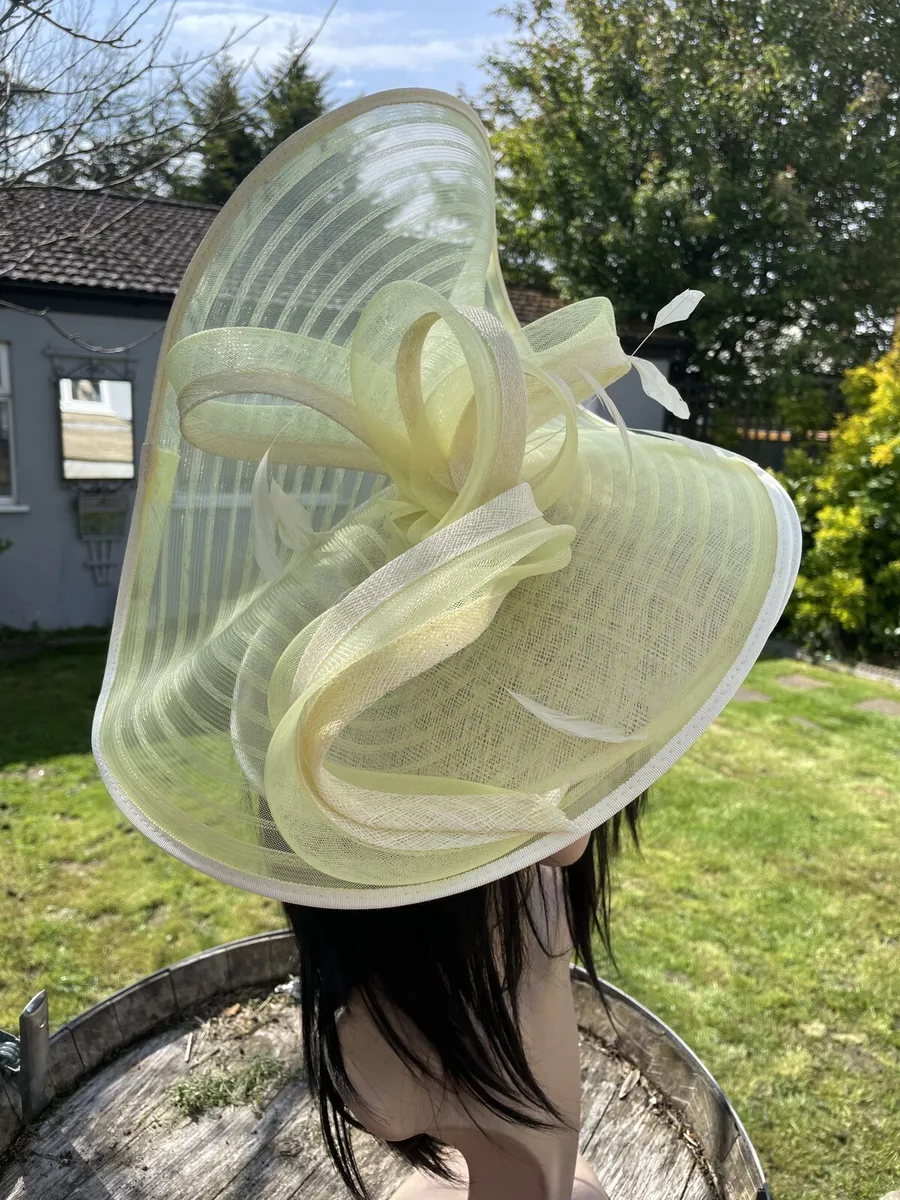 SNOXELL GWYTHER PALE LEMON IVORY WEDDING HATINATOR HAT MOTHER OF