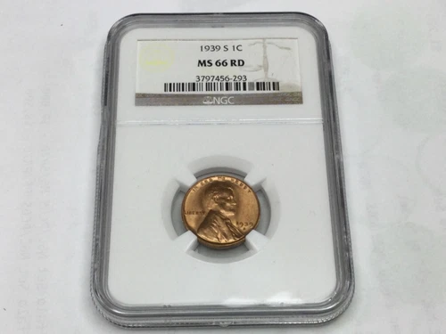 1939-S Lincoln Cent MS66 RD NGC certified 