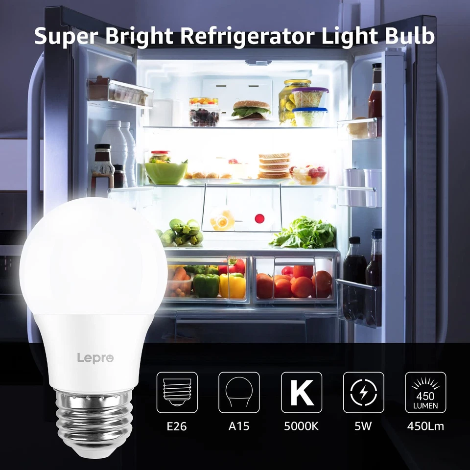 LED Refrigerator Light Bulb - 40W Equivalent Waterproof Appliance Bulb for Fr... - Image 2 of 4
