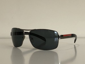 Prada SPS 54I 5AV-5Z1 Aviator Gunmetal Gray Polarized Sunglasses 65-14-125  | eBay