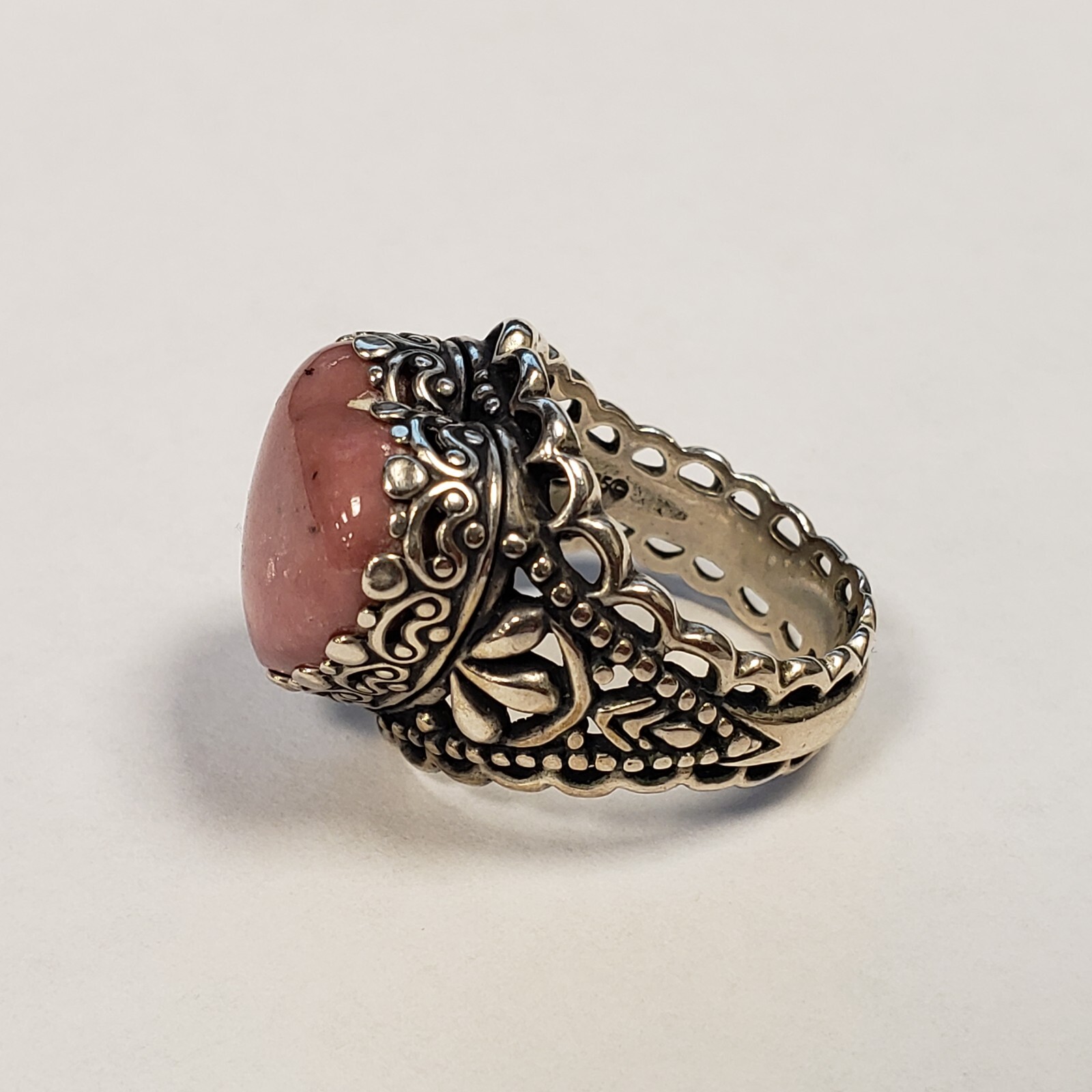 Relios Silver Rings Carolyn Pollack Relios Sterling 925 Silver Rhodonite Heart Ring Sz 8.25 ...