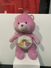 Vintage CareBear Sweet Dreams Bear 14" Plush 2008 Pink w/ Heart  Star Rainbow
