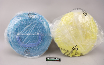 Lot of 2 Lock + Lock 8 Piece Nesting Bowl Sets Blue & Yellow Storage Containers