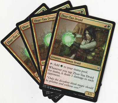   4 MAGIC The Gathering ZHUR-TAA DRUID Creature PLAYSET C16/EN NM/EX
