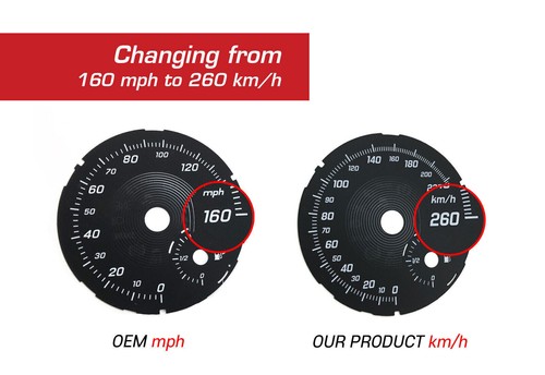 For Mercedes-Benz GLE,GLS,GLA,CLA - Speedometer dials from MPH to km/h Gauges - Picture 4 of 6