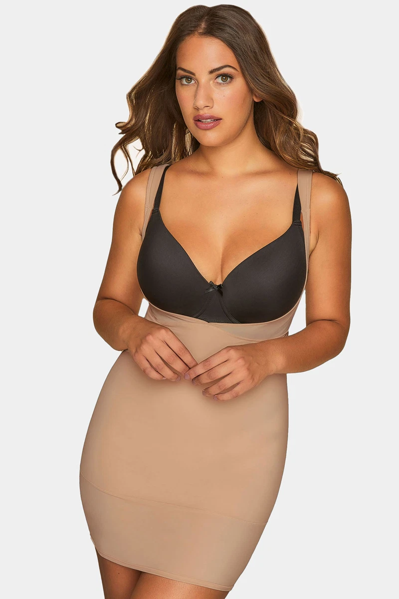 Yours Curve Womens Plus Size Underbra Smoothing Slip Dress With Firm  Control