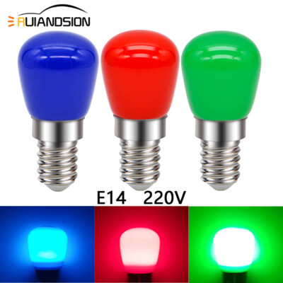 Screw Base E14 LED Fridge Light Chandelier Bulb 220V Red Green Blue