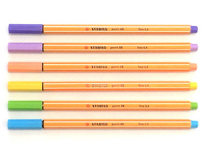 Stabilo Point 88 Pastel Swatch Stabilo Boss 88 Stabilo Point 88