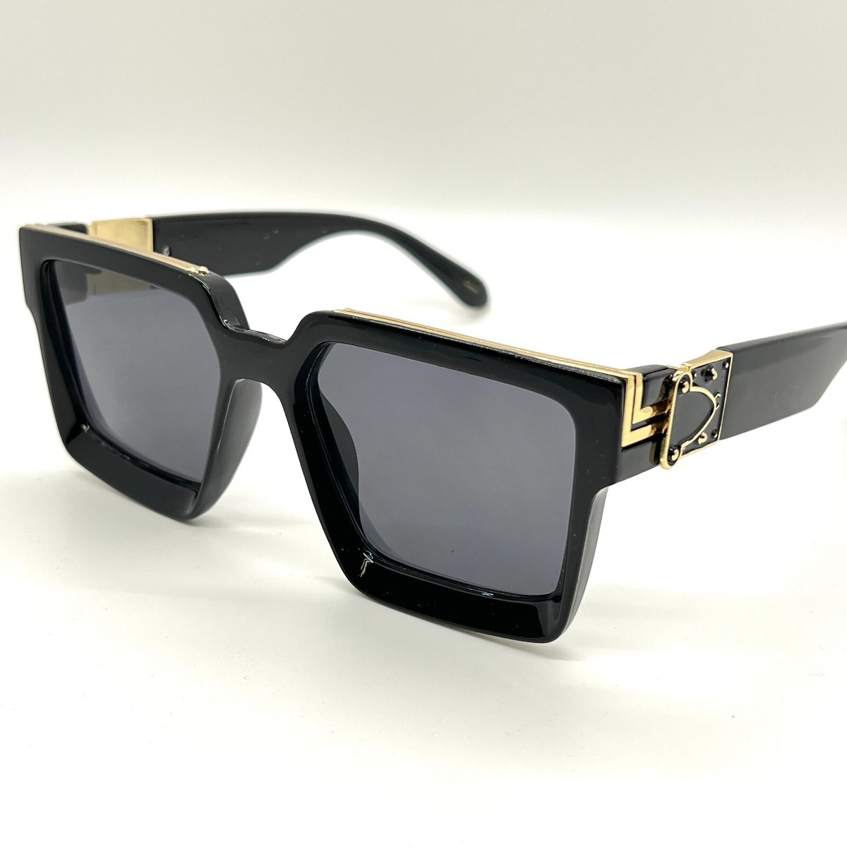 Thick Frame Square Sunglasses Men Women Fashion Luxury Design Black/Gold  Design