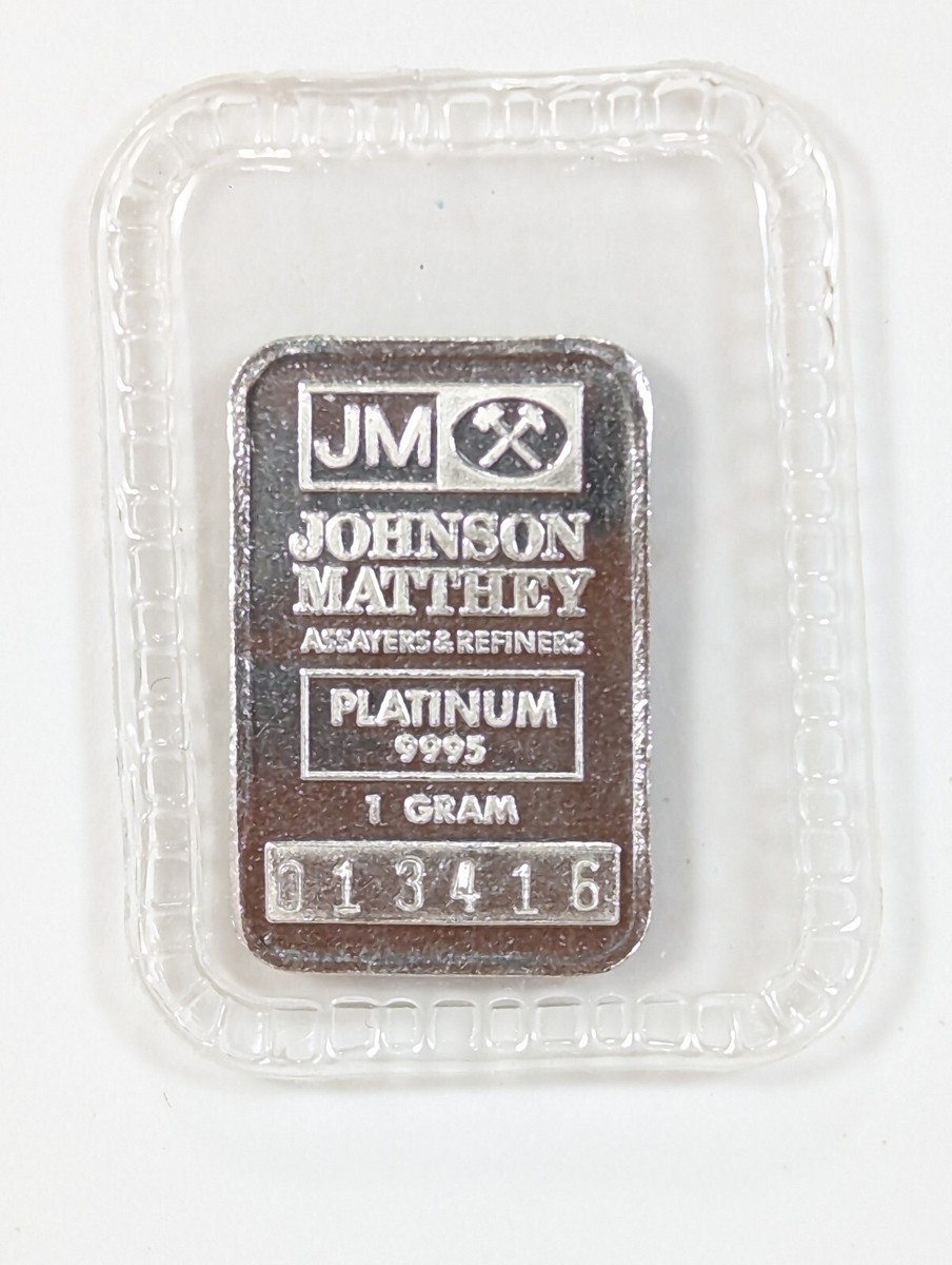 Vintage 1 Gram Platinum Bar Johnson Matthey 9995 Fine Rare JM Bar