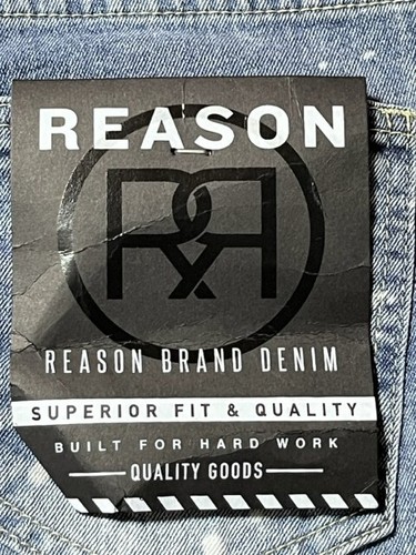 Reason Boys Shorts 8-20 Size 14 Bermuda Distressed Slim Fit Stretch Denim Blue - Picture 9 of 12