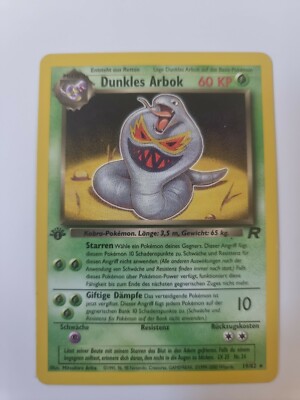 Pokemon Karte Dunkles Arbok 19/82, FIRST EDITION, Team Rocket, PSA 9,5 German