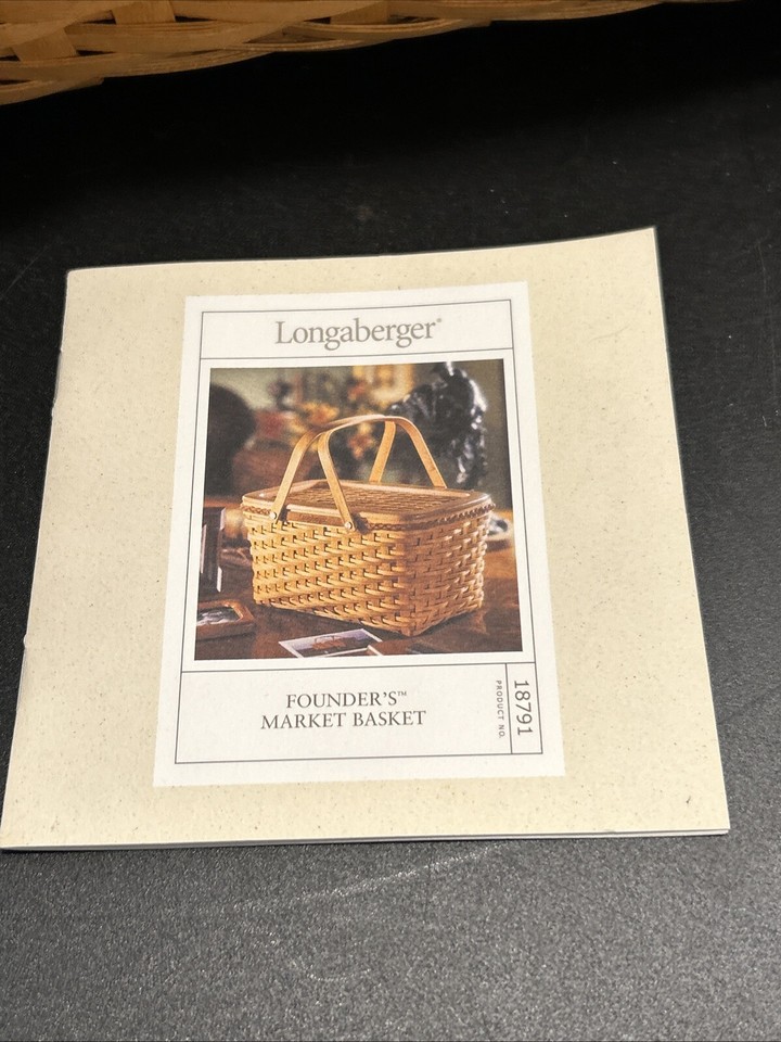 Longaberger Founders Market Basket Stair Weave Protector Lid