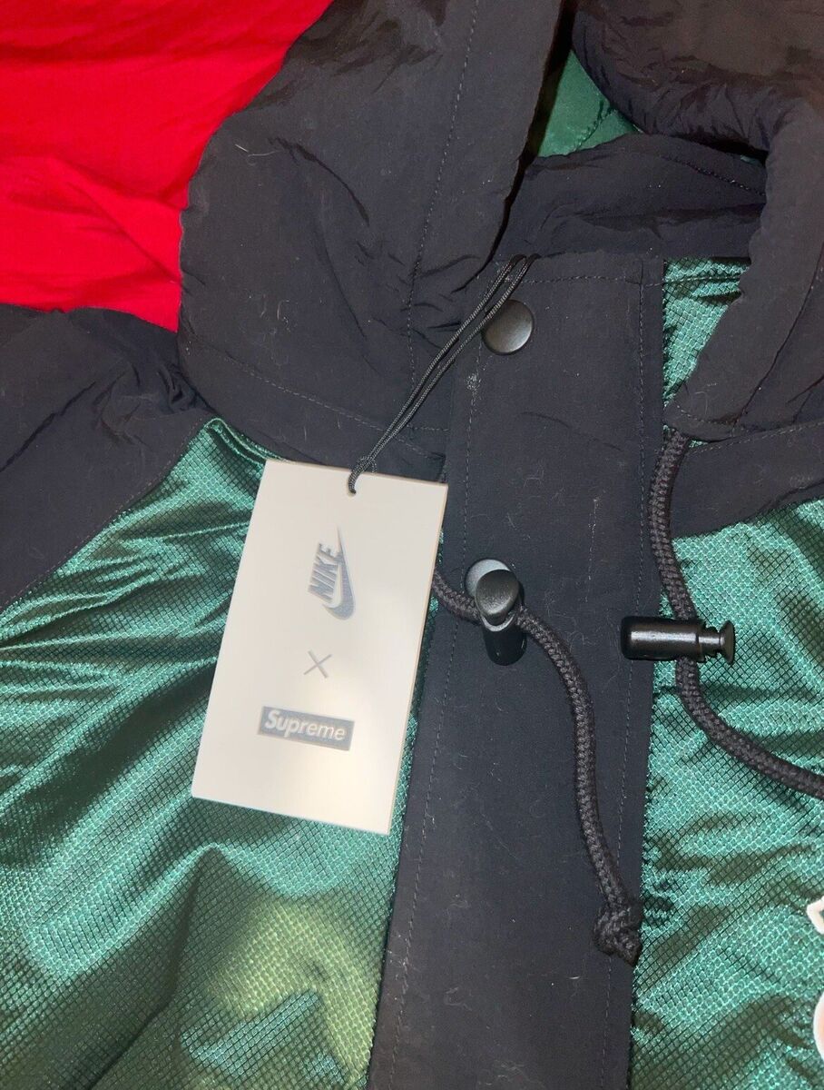 Supreme Nike Hooded Sport Jacket Black Green Puffer Puffy Supreme Nike Hooded Sport Jacket Black Green Puffer Puffy