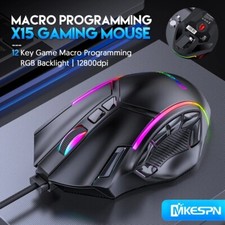 12800 DPI RGB-Gaming-Maus mit 12 programmierb...
