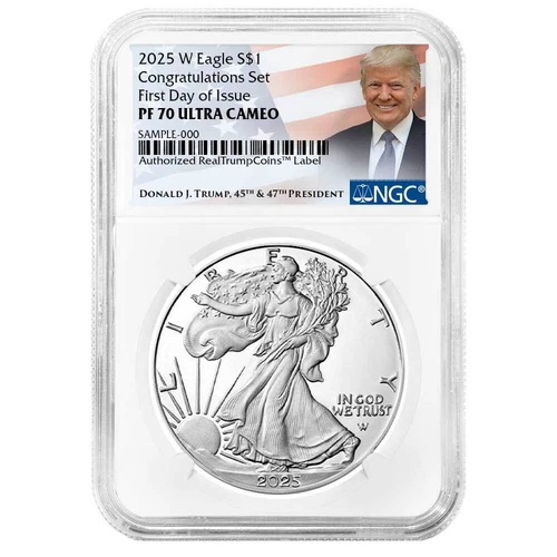 2025-W Proof $1 American Silver Eagle Congratulations Set NGC PF70UC FDI Trum...