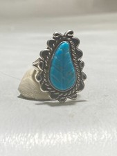 Turquoise ring southwest sterling silver band women girls