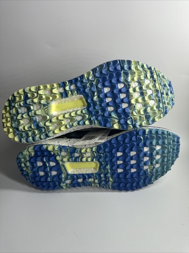 ZAPATOS DE GOLF ADIDAS PARA HOMBRE 8 SOLARTHON BOOST SIN CLAVOS Gris/Amarillo/Azul FZ1025 NUEVOS - Imagen 8 de 8