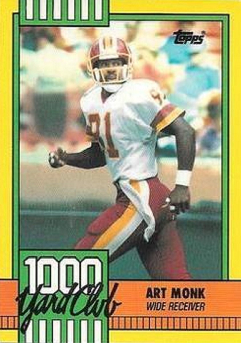 1990 Topps 1000 YARD CLUB #16 Art Monk NO DISCLAIMER One Asterisk