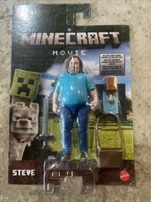 2025 A Minecraft Movie Steve 4" Figure with Accessories NEW!! HTF 🍗