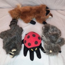 Woodland Animals Hand Puppets Fox Raccoon Bug Hedgehog Folktails Folkmanis VTG