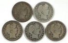Barber Silver Half Dollar Group 1902-1915 All Different - 5 Coins