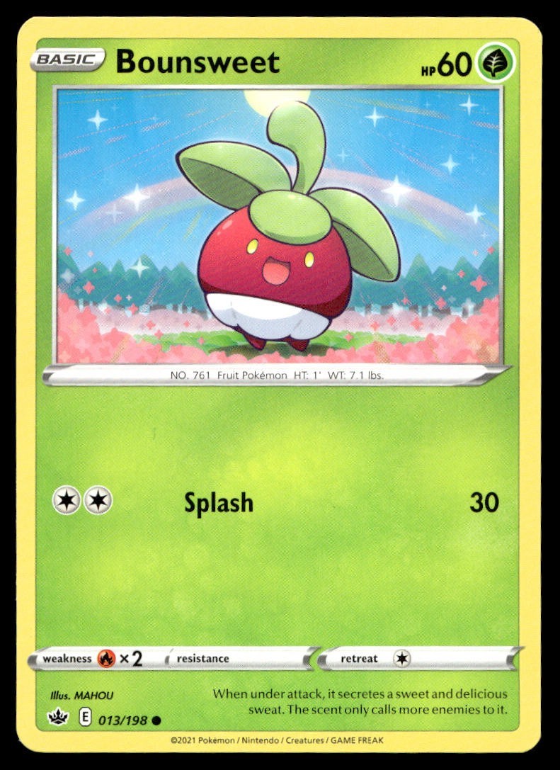 Bounsweet 13/198 Pokemon Card Chilling Reign Common 60 HP Near Mint CD