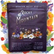 Wildflower Seeds - Rocky Mountain Mix, 2 oz (80,000+ Seeds) – 18 Non-GMO Blue 