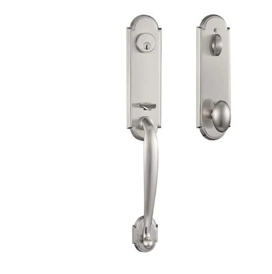 Newbang Double Door Handleset Keyed Entry & Dummy Set Nickel Zinc Alloy Kwikset