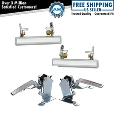 Inside Interior Outside Exterior Chrome Metal Door Handle Kit Set 4pc New