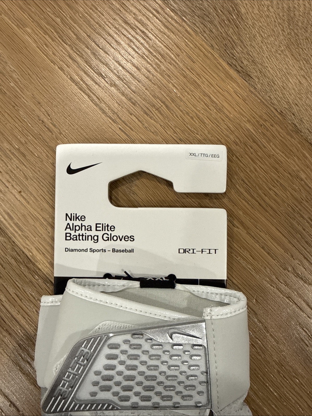 Nike Alpha Elite Batting Gloves Men's Size XXL White/Silver FB2310-123 New thumbnail 3