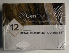  Metallic Acrylic Pouring Paint 12 Colors Pre Metallic 12 x 60ml (2 fl oz)