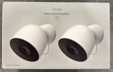 Google Nest Cam Outdoor wired, 2nd gen 2K Video and Gemini - 2-Pack Snow