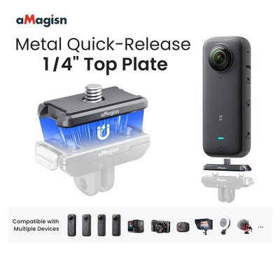 aMagisn for Insta360 X5/X4 Air/X4 Hero12 Metal 1/4 Interface Top Cover Accessory