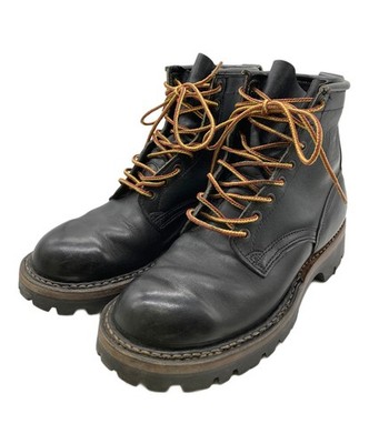 WHITE S Boots SmokeJumper Dom Boots Vibram Sohle Leder Schwarz Größe 8,5E