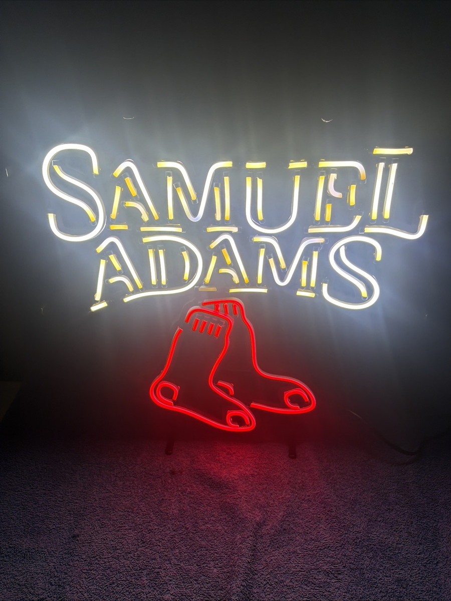 AWESOME SAM ADAMS BOSTON RED SOX LIGHT UP LED BEER SIGN 18“ X 18